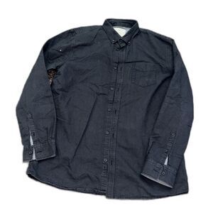 Men Burnswick Black Long Sleeve Button Up Size XL